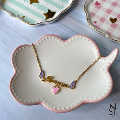 Custom Name Angel Wing Neckchain | Personalised 925 Silver Jewellery for Kids | Niashine