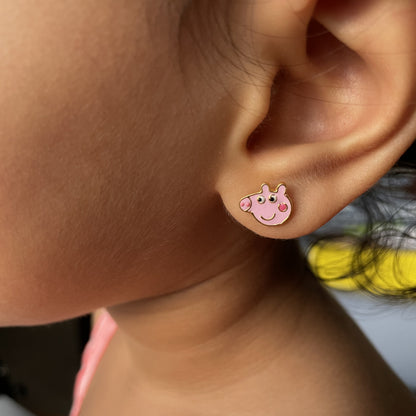 Peppa Pig Bracelet & Studs Set | Personalised 925 Silver Jewellery for Kids | Niashine