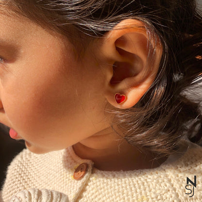 Heart Studs | Personalised 925 Silver Jewellery for Kids | Niashine