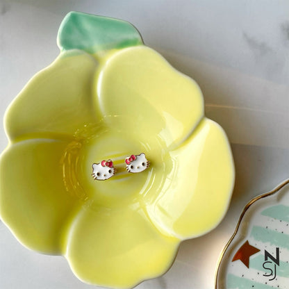 Hello Kitty Studs | Personalised 925 Silver Jewellery for Kids | Niashine