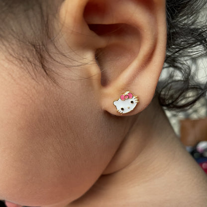 Hello Kitty Studs | Personalised 925 Silver Jewellery for Kids | Niashine