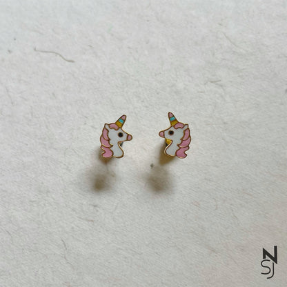 Dainty Unicorn Studs | Personalised 925 Silver Jewellery for Kids | Niashine